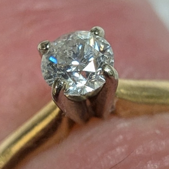 Vintage Magic Glo 14k Diamond Solitaire Ring Size 6.75 - Picture 3 of 11